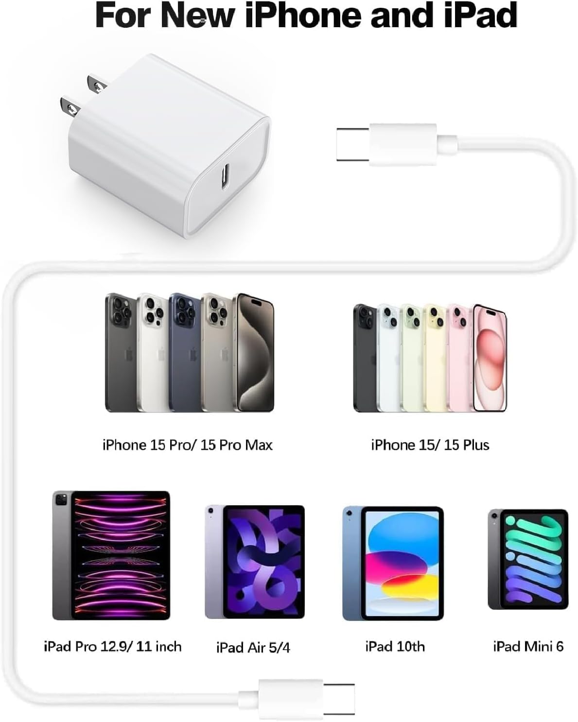 iPhone & iPad Travel Charger with Lightning Cable