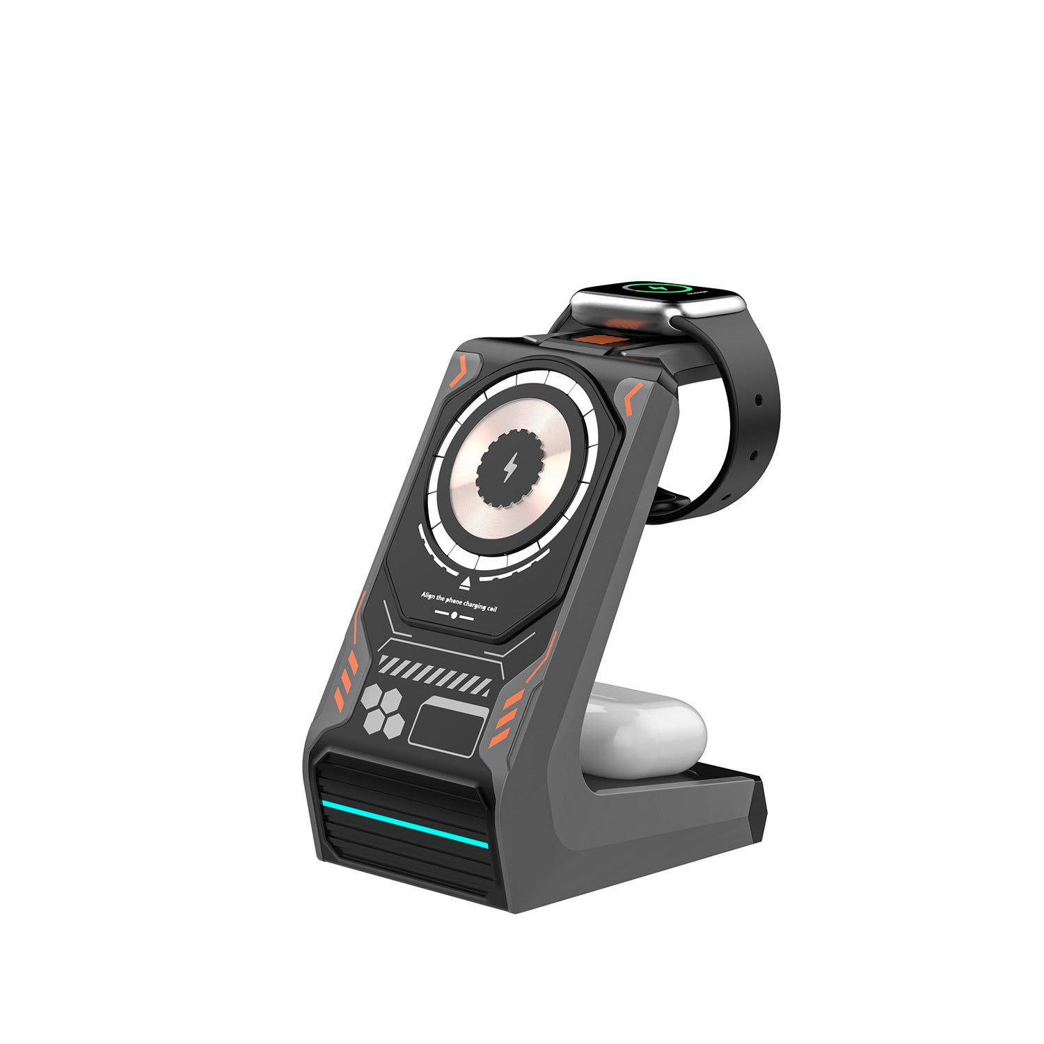 Three-in-one Wireless Mobile Phone Charging Holder