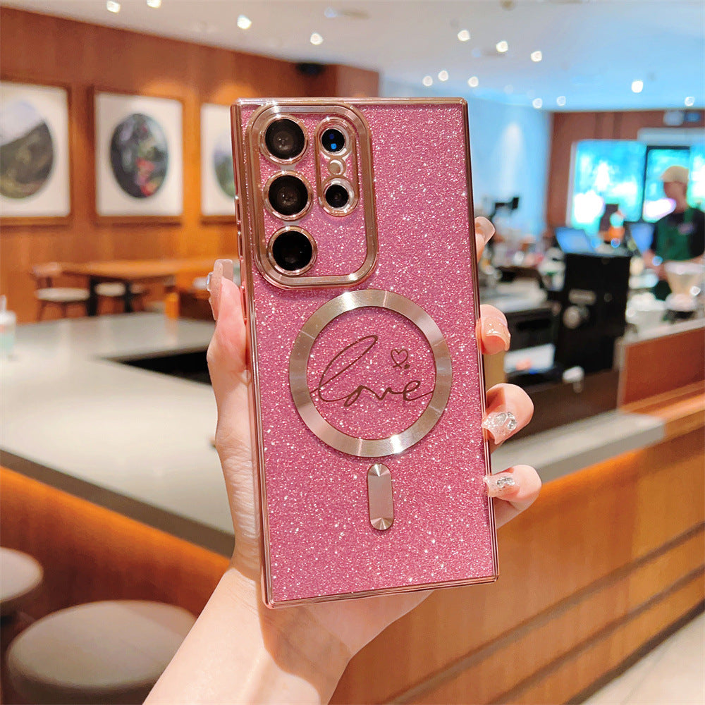 Samsung S21-S24 Ultra Strong Magnetic Electroplating Love Phone Case