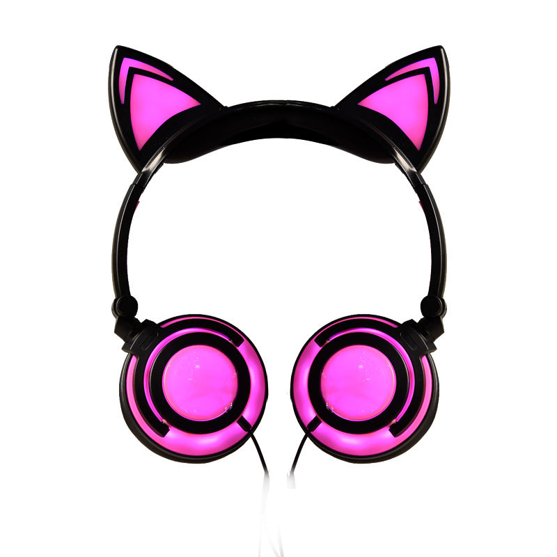 Cat Ear Head-Mounted Luminous Foldable Headset