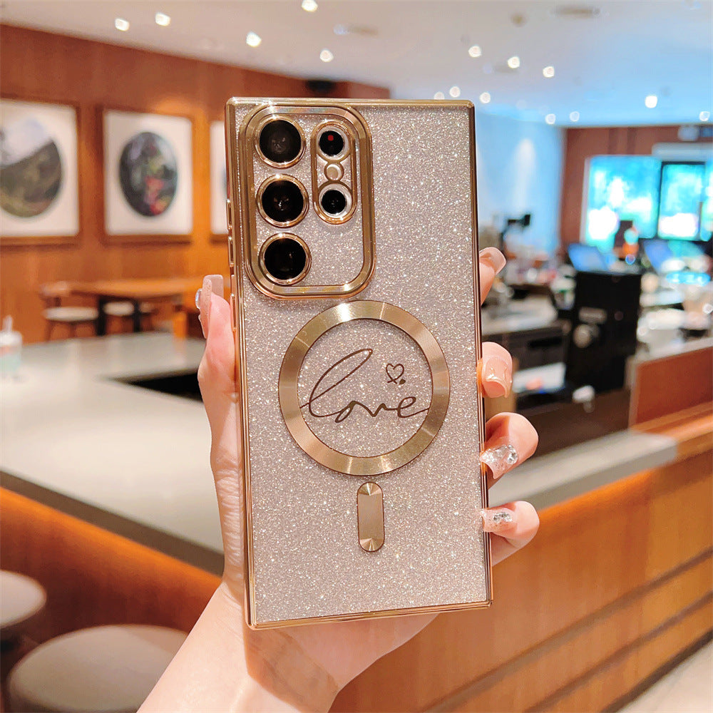 Samsung S21-S24 Ultra Strong Magnetic Electroplating Love Phone Case