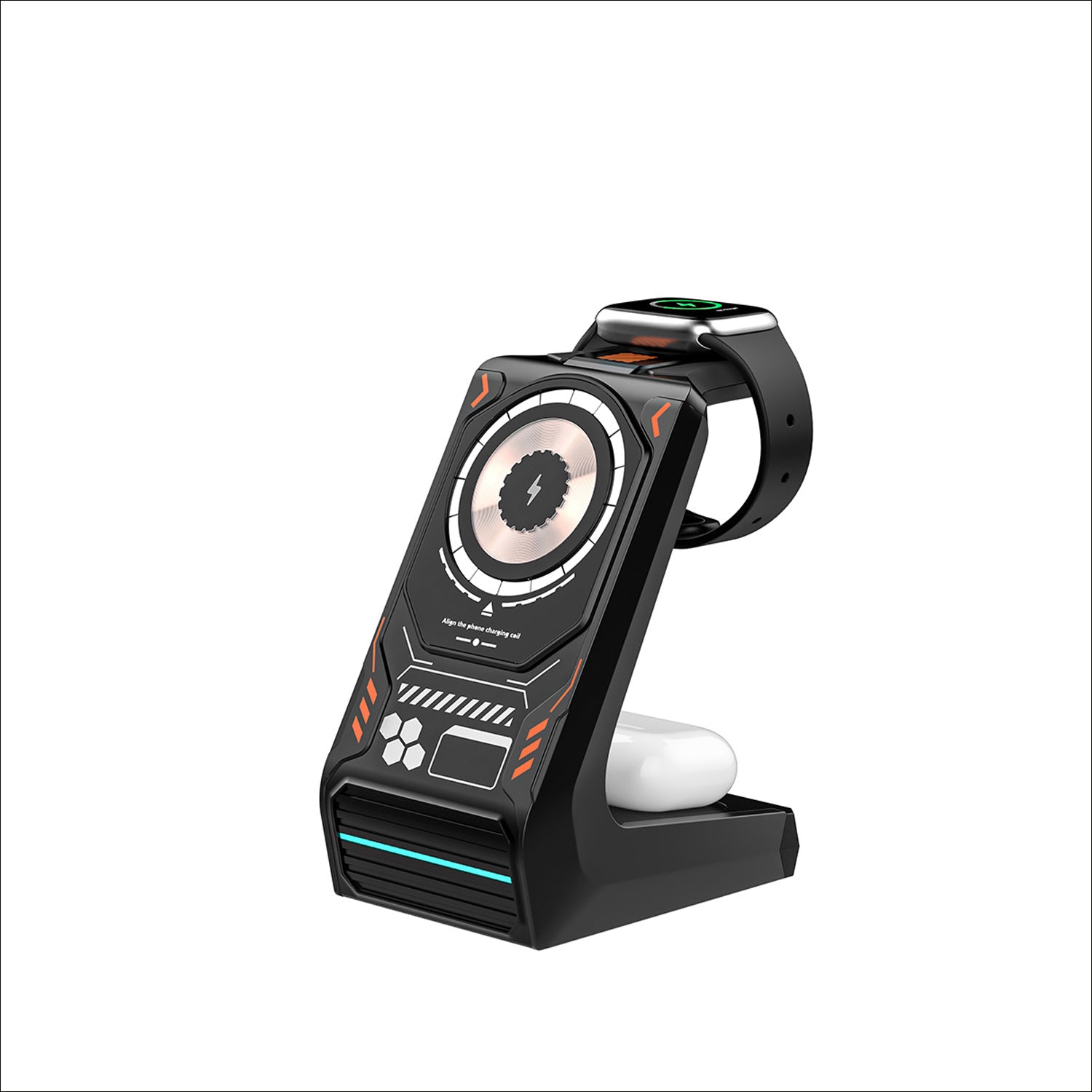 Three-in-one Wireless Mobile Phone Charging Holder