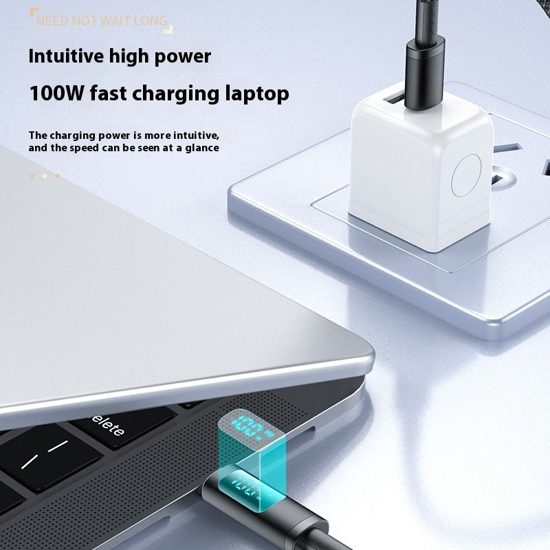 Digital Display Double Type-C Fast Charging Data Cable