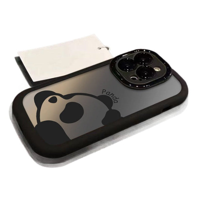 iPhone X-12 Pro Max Gradient Panda Silicone Phone Case