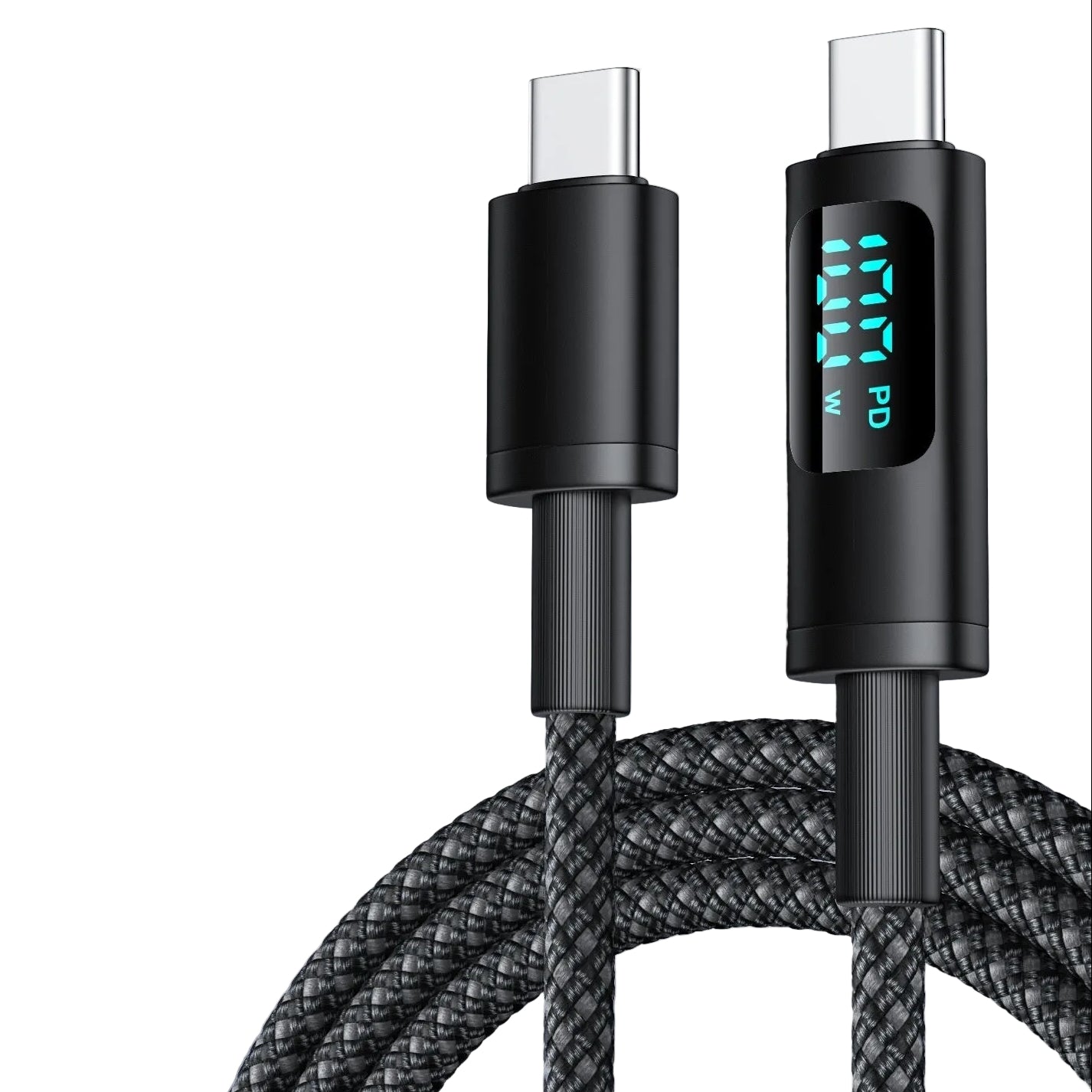 Digital Display Double Type-C Fast Charging Data Cable