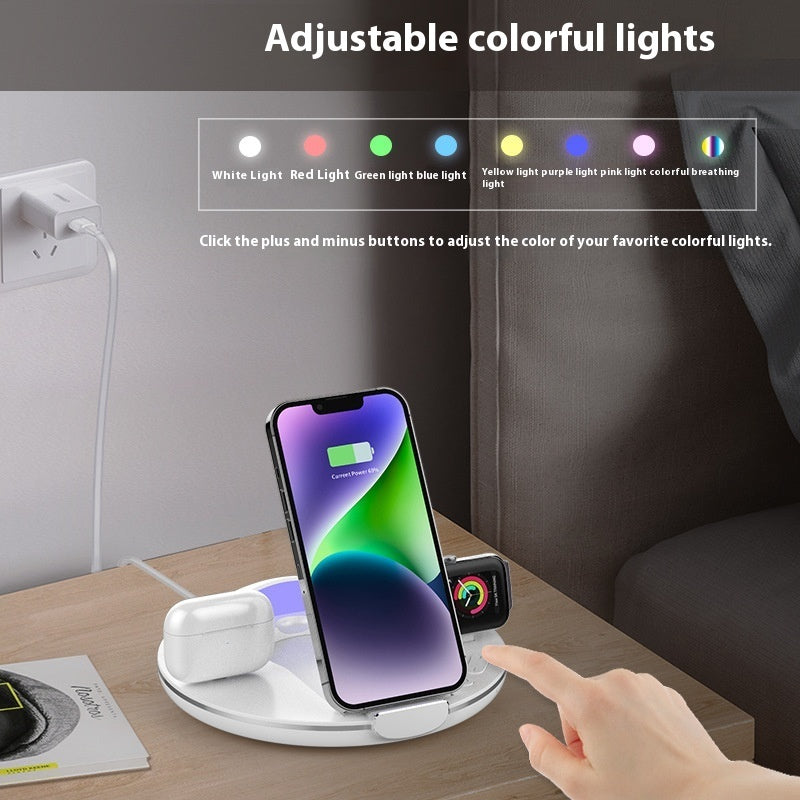 Folding 3-in-1 Wireless Charger Vertical Desktop Phone Holder