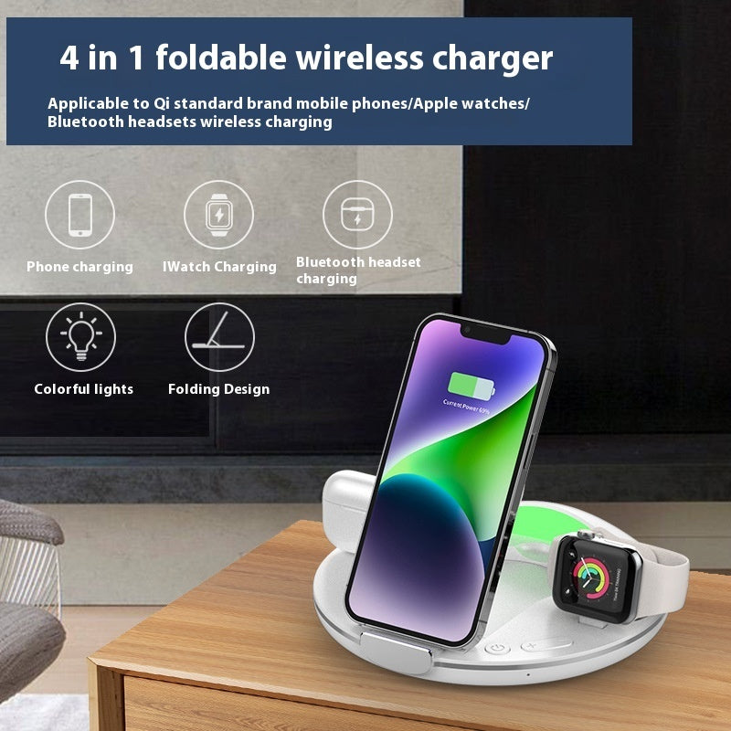 Folding 3-in-1 Wireless Charger Vertical Desktop Phone Holder