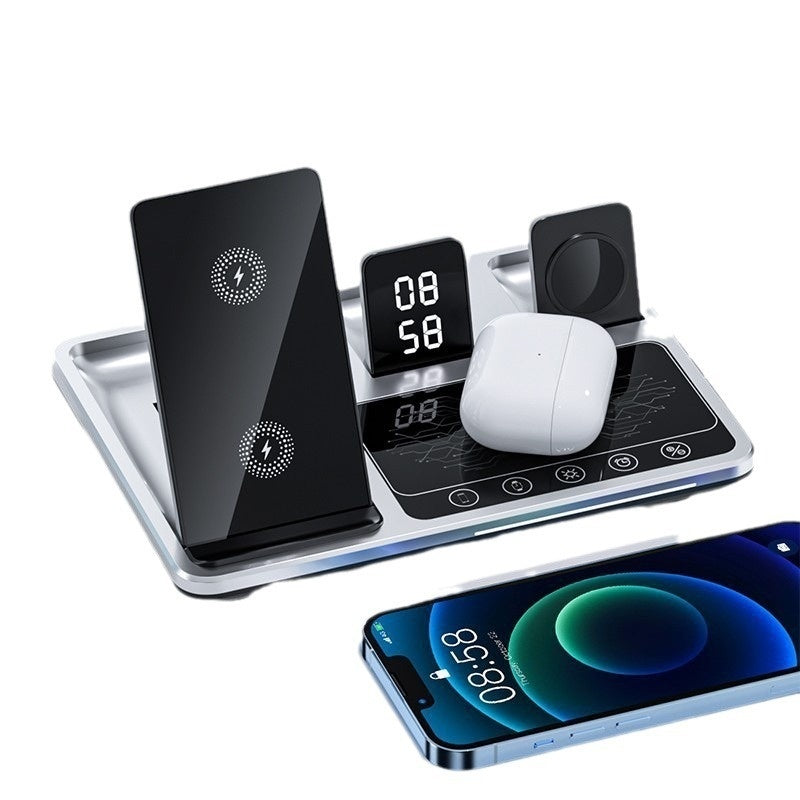 Wireless Fast Charging Clock with Folding Phone Stand