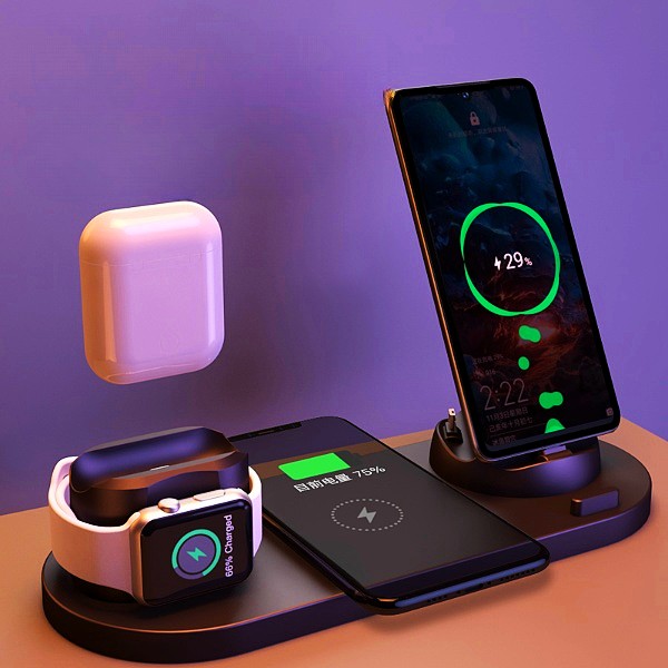 Wireless 6-in-1 Charging Dock Station for iPhone